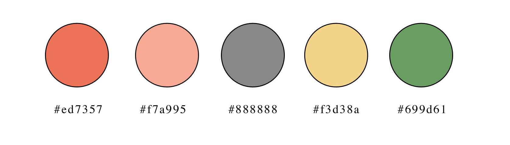 Hexidecimal color codes.