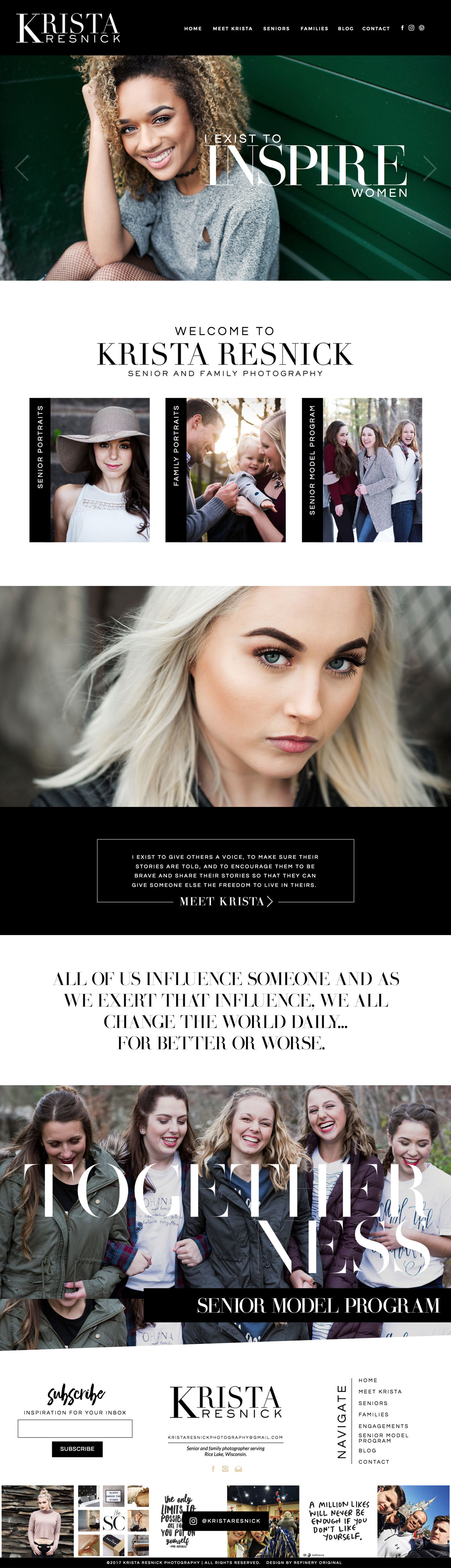 krista resnick portrait and senior photographer. website by refinery original for Showit