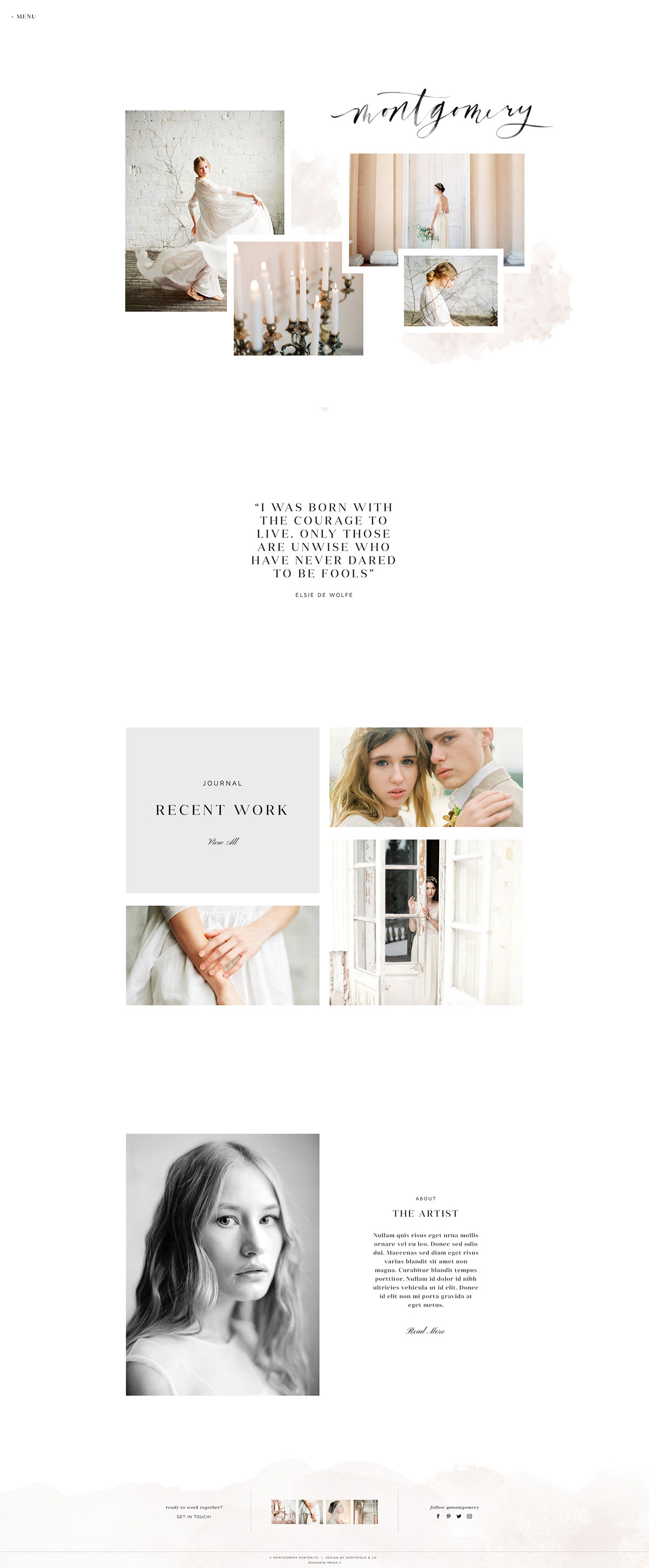 romantic photography website design, montgomery by northfolk & co, for Showit