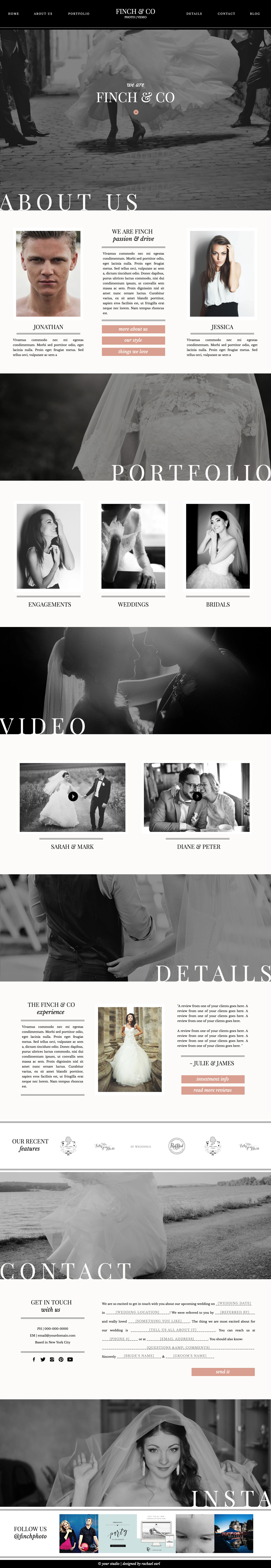 professional photography website design for Showit by Rachel Earl