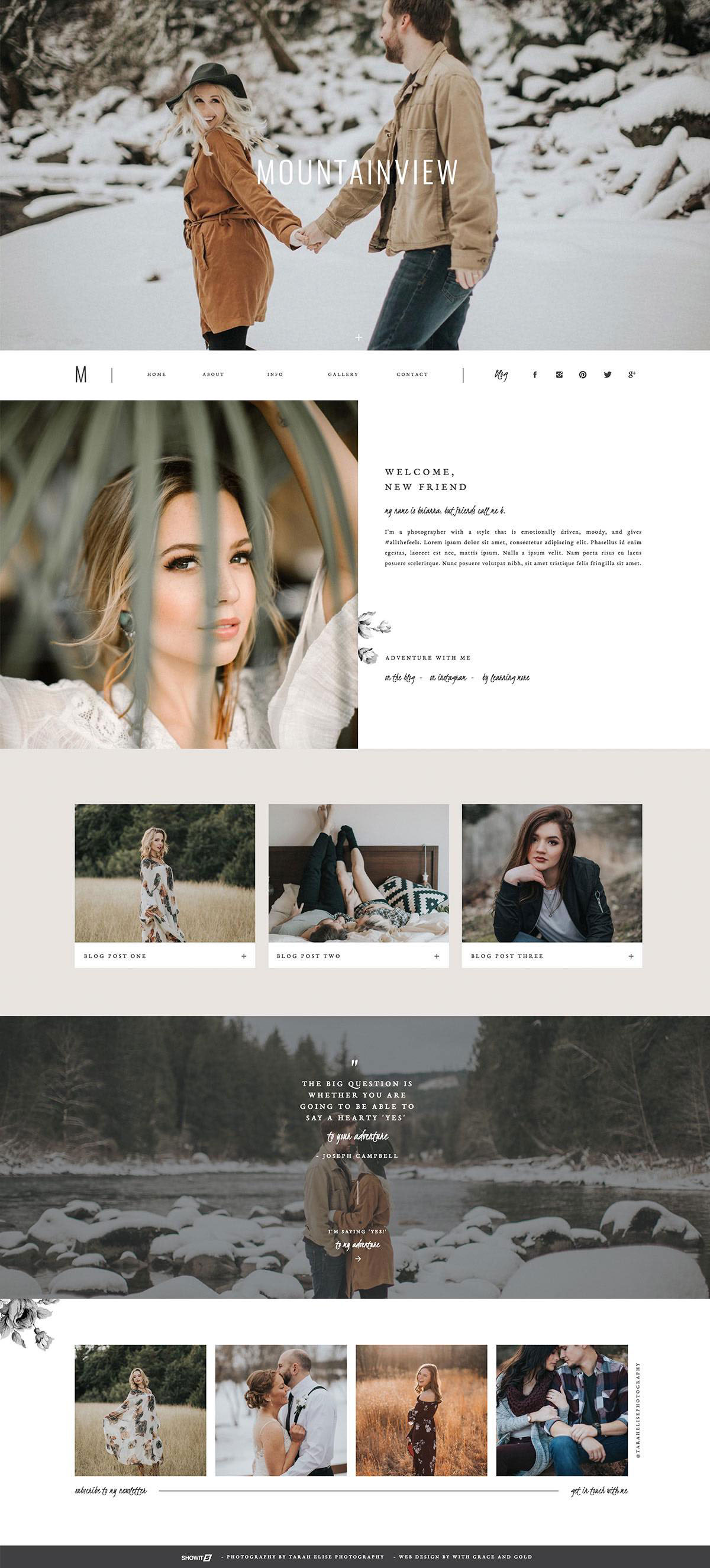 Mountainview by With Grace and Gold, photography website built for Showit.