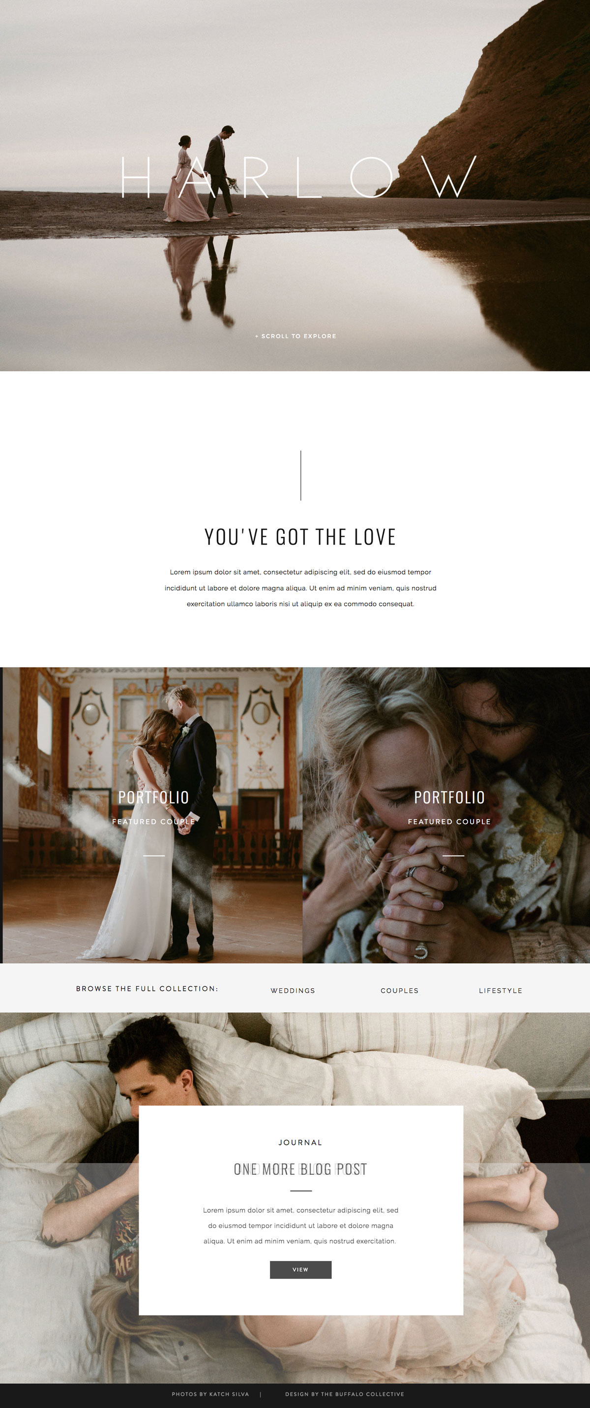 photography website design by Buffalo Collective for Showit