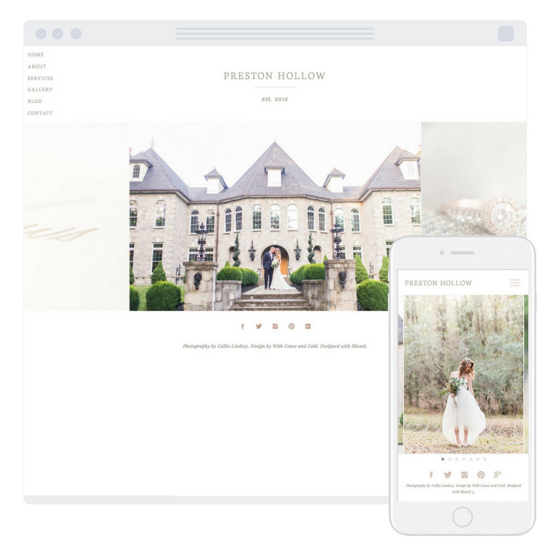 elegant photography website design by With Grace and Gold for Showit
