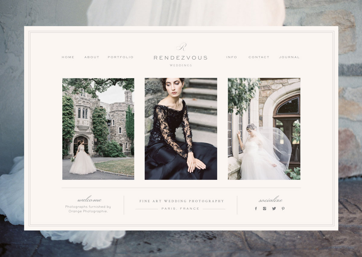 stunning wedding photographer website design by Tonic Site Shop for Showit