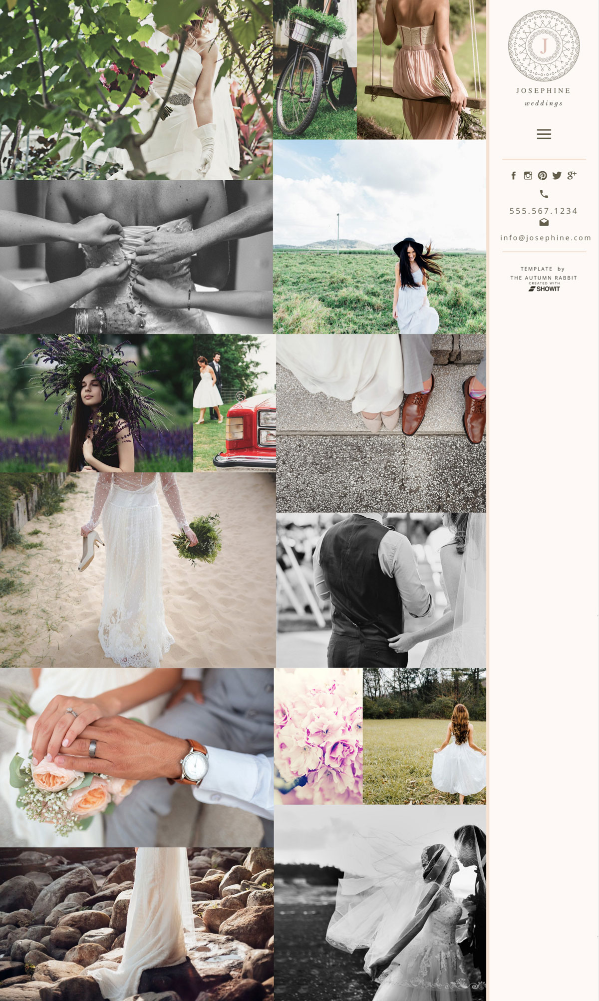 beautiful, creative website for photographers, Showit