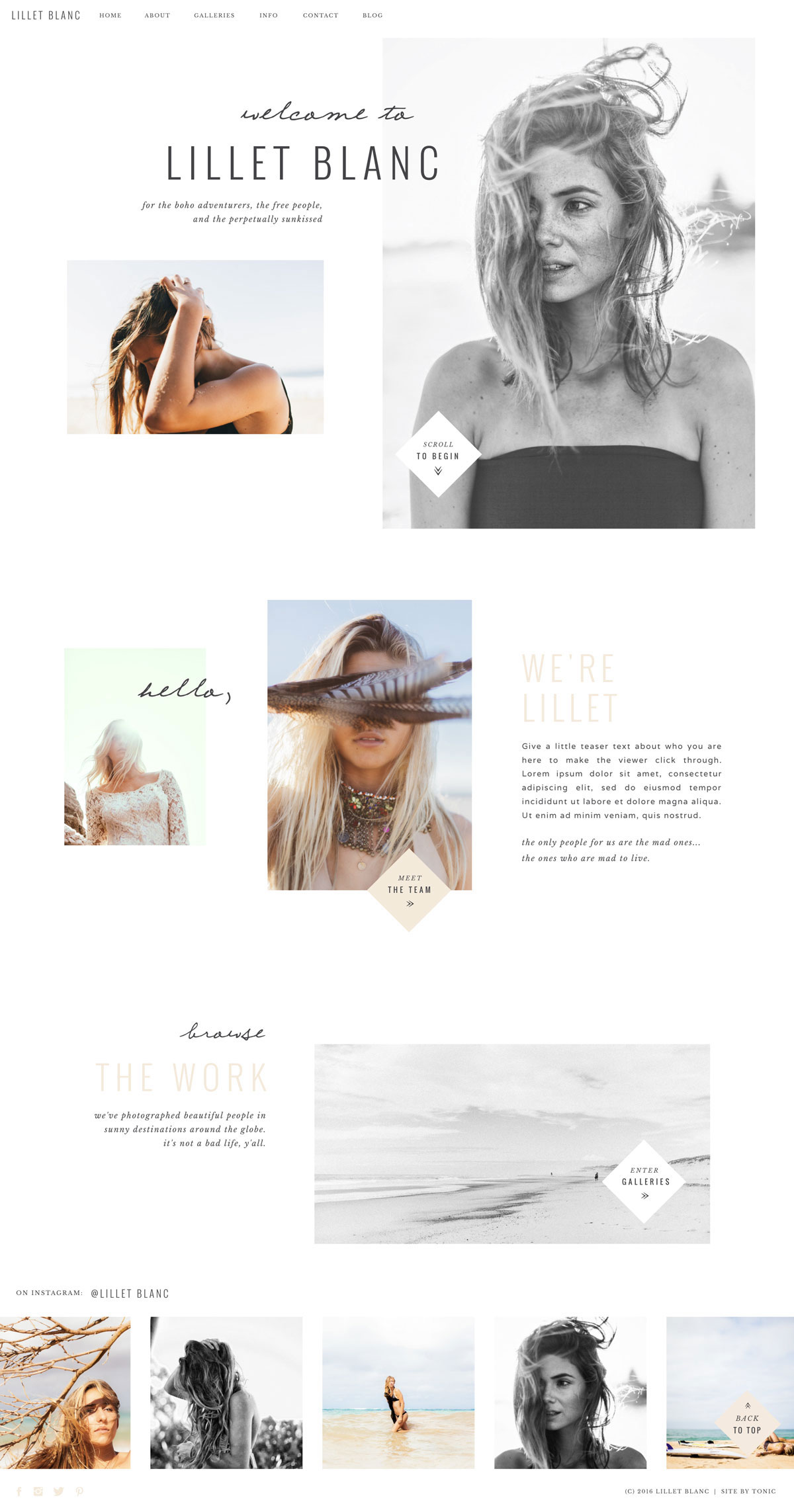 stunning bohemian website design - by Tonic, for Showit