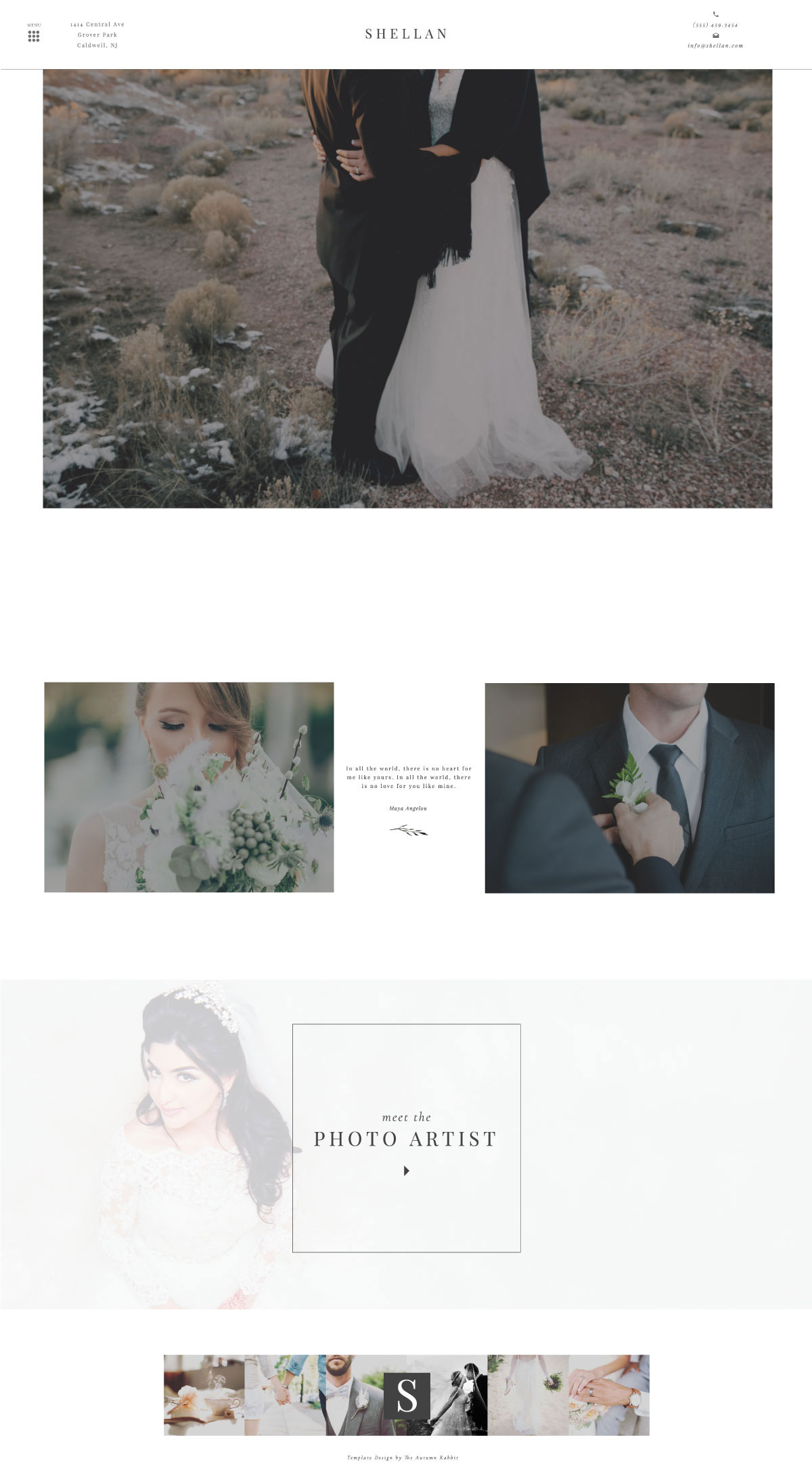 minimalist photography website design by Autumn Rabbit for Showit