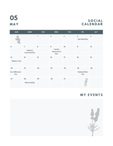 social media calendar plan schedule national holidays