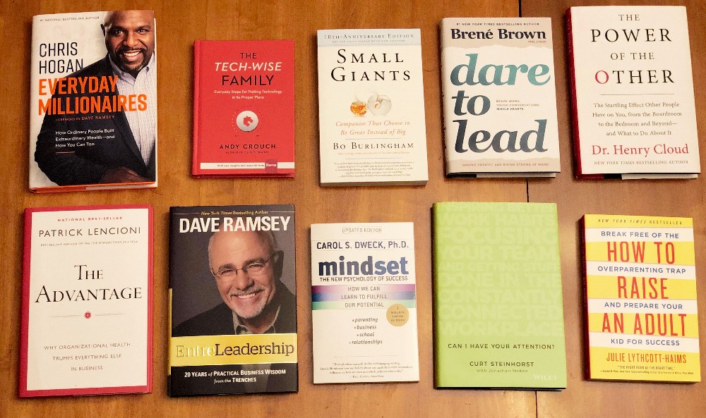 Books about running small businesses, money, parenting, and leadership.