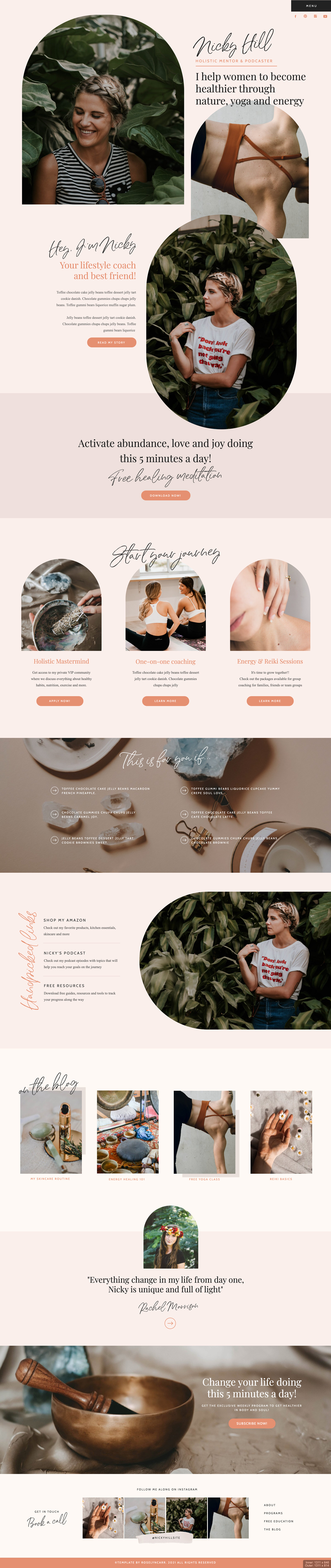 Premium Showit Template - Nicky Hill