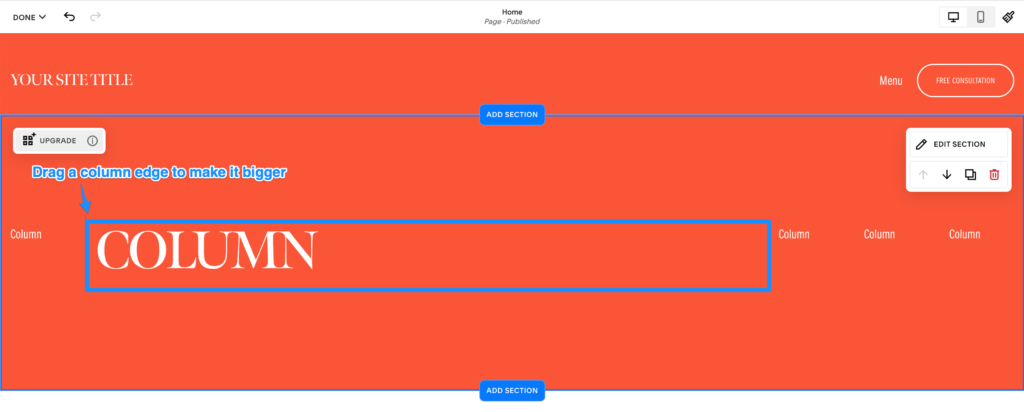 Making columns bigger on SquareSpace classic editor to compare to SquareSpace Fluid Engine